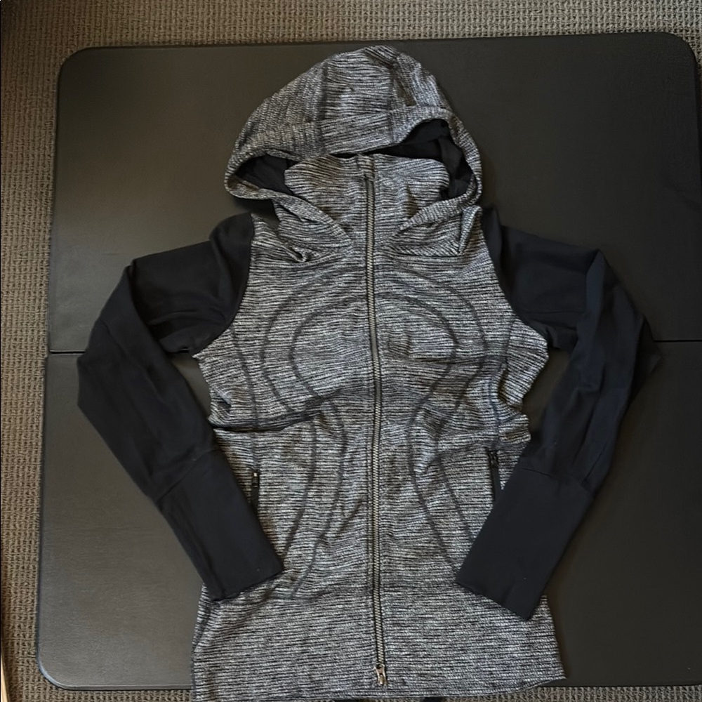 lululemon athletica Heather Gray and Black Zip-Up Jacket